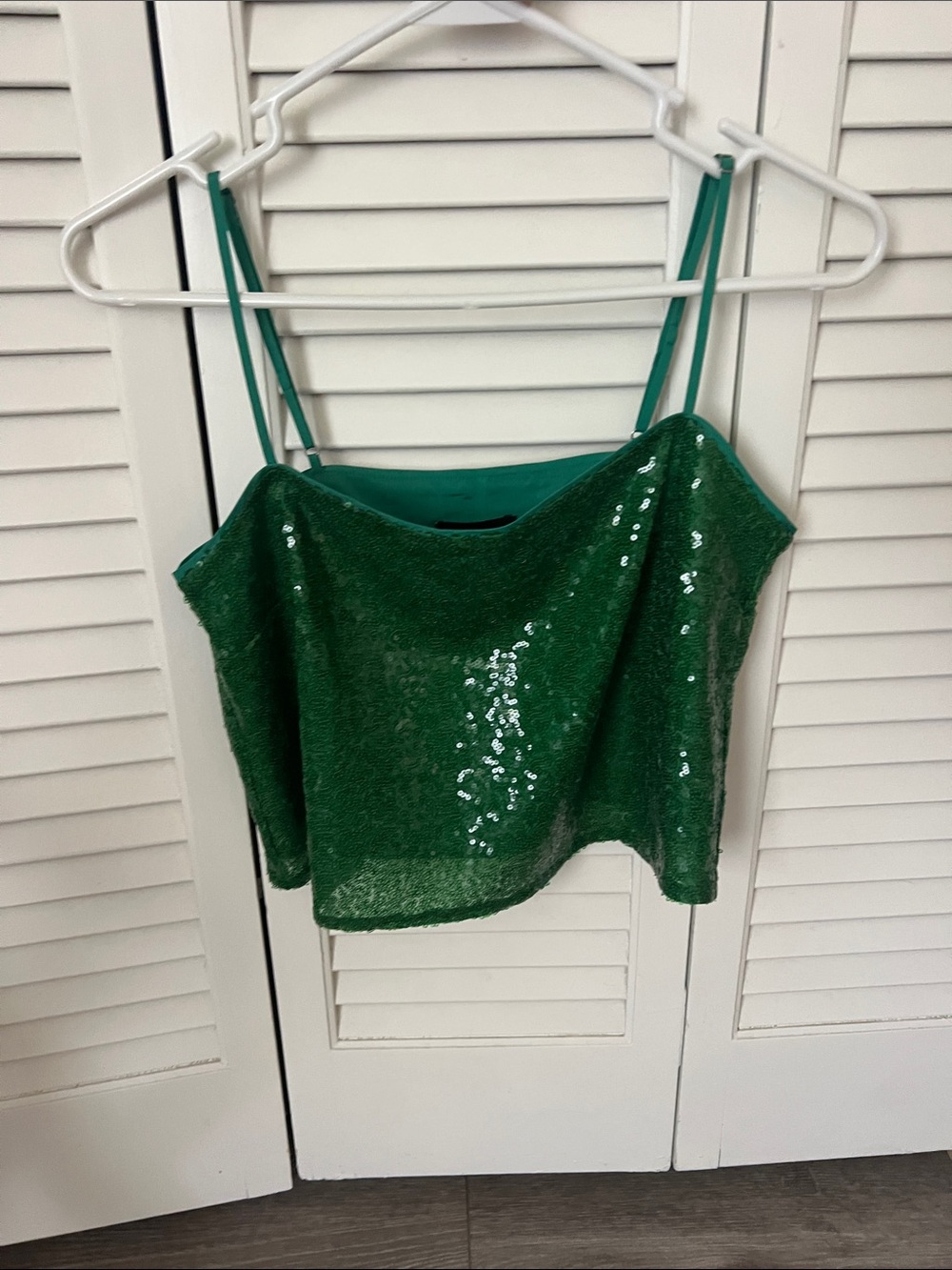 J. Crew Green Sequin Cowl Neck Camisole